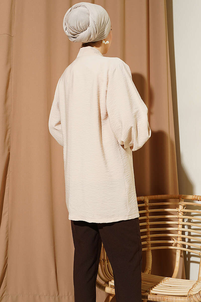 Set with Jewelled Cardigan and Lining - Beige