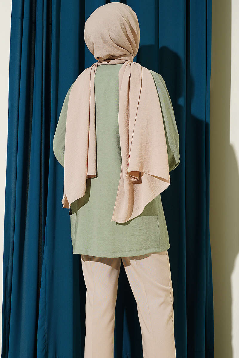 Set with Jewelled Cardigan and Lining - Almond Green