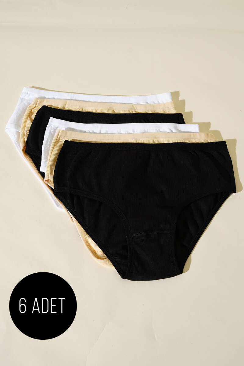 6-Pack Fine-Rib Briefs - Multicolour 1