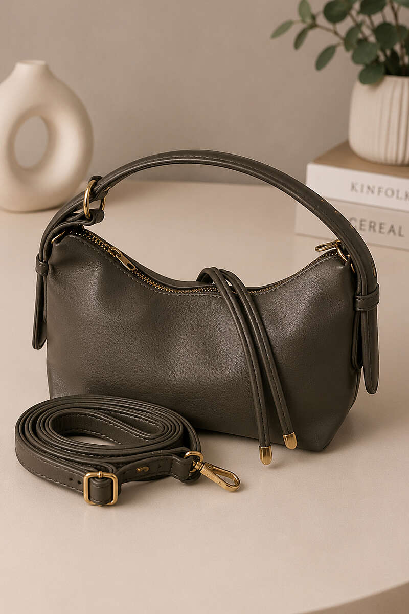 Baguette Bag with Cord Accessory - Khaki