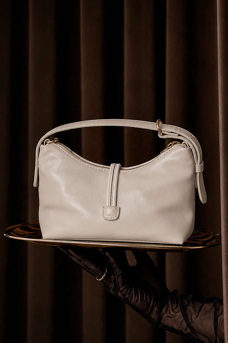 Baguette Bag with Cord Accessory - Bone