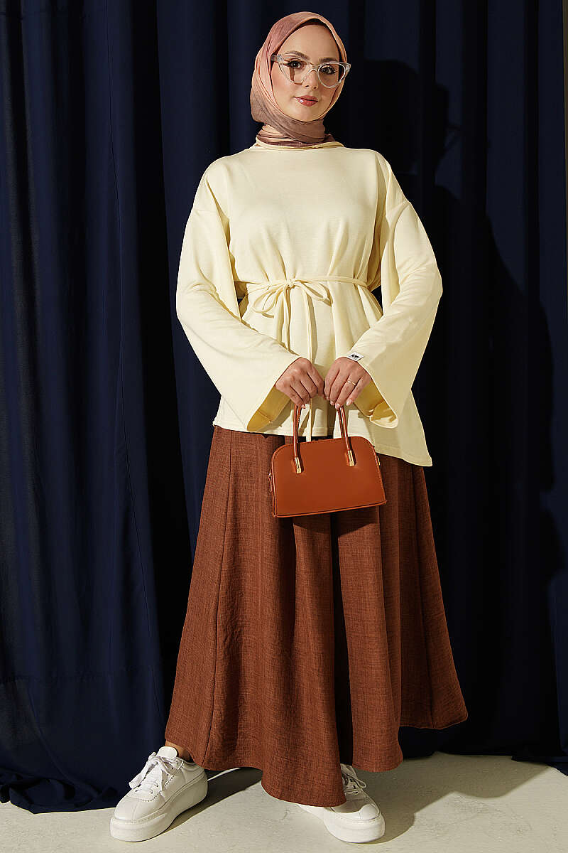 Tunic with Emblem and Tie Cord - Yellow