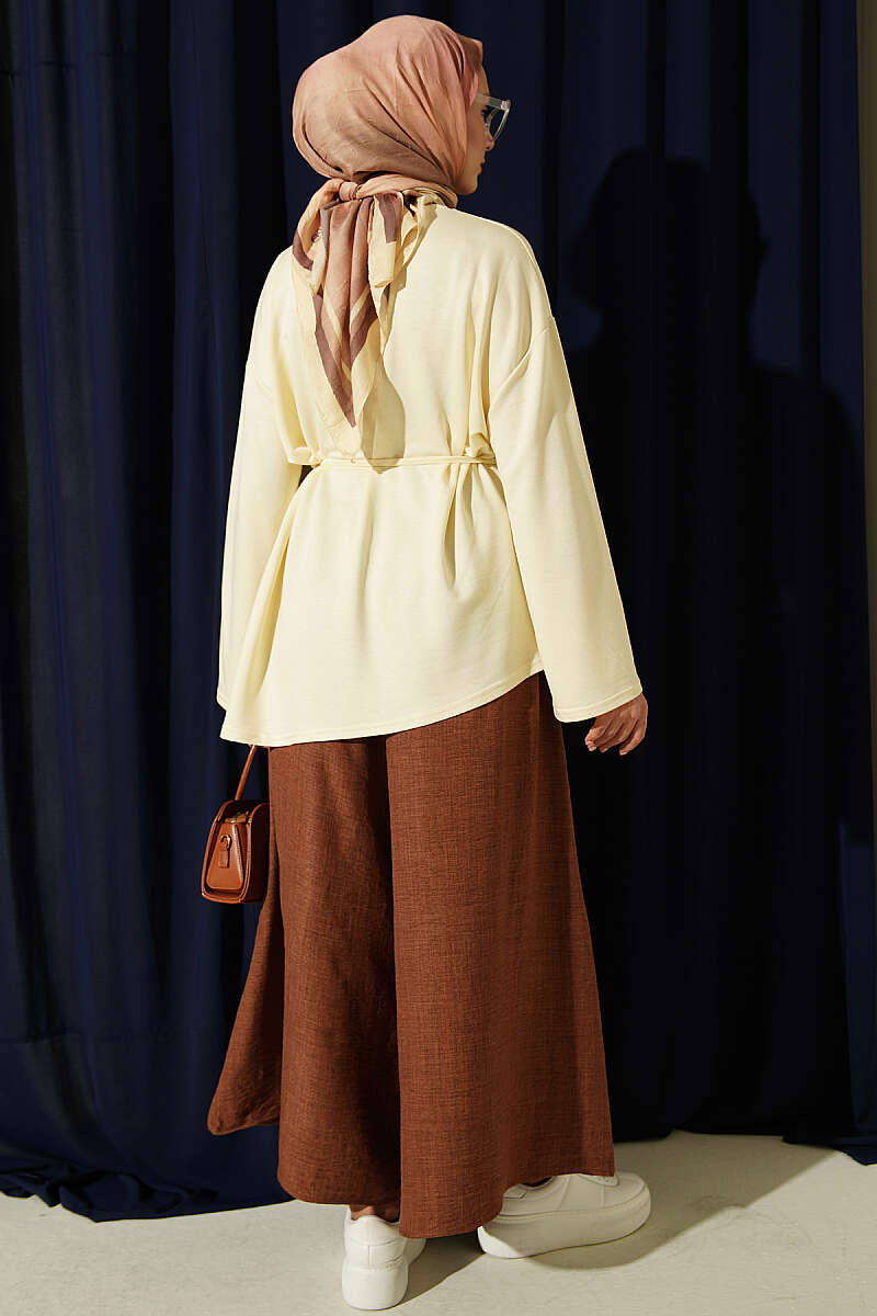 Tunic with Emblem and Tie Cord - Yellow