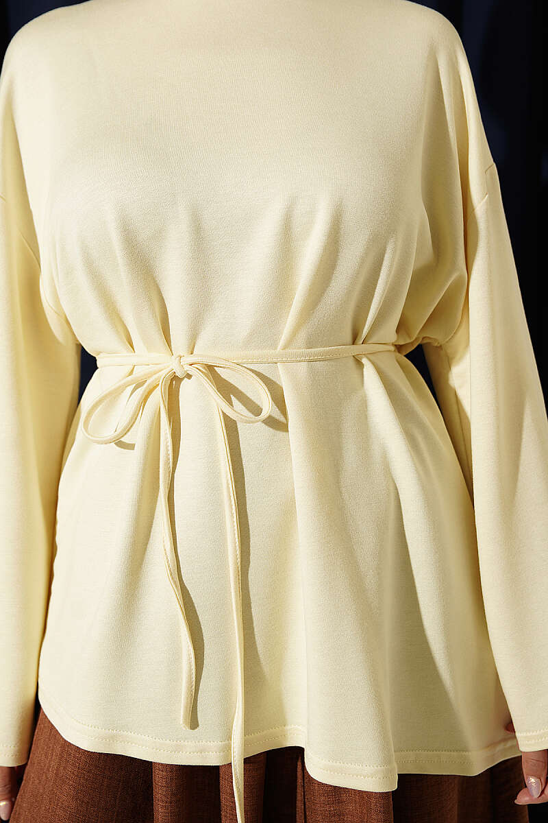 Tunic with Emblem and Tie Cord - Yellow
