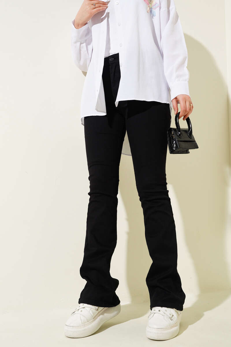 Wide Flared Pants - Black