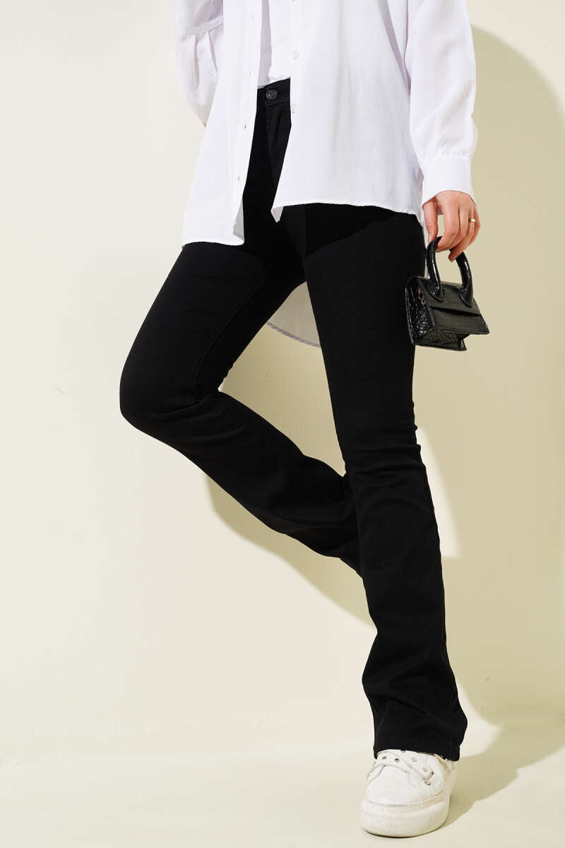 Wide Flared Pants - Black