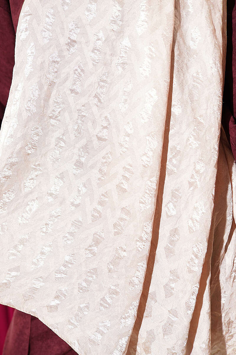 Embossed Jacquard Shawl - Beige