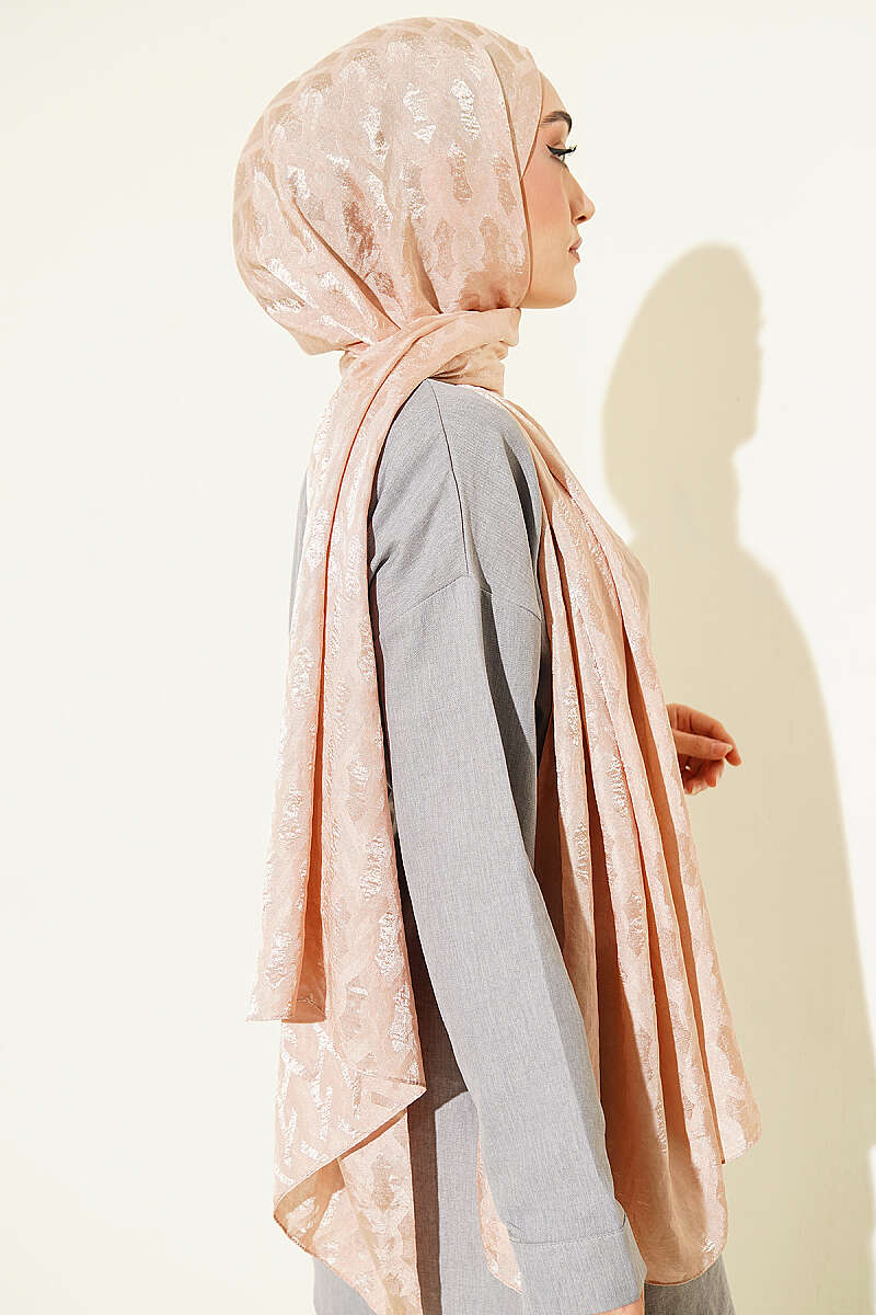 Embossed Jacquard Shawl - Camel