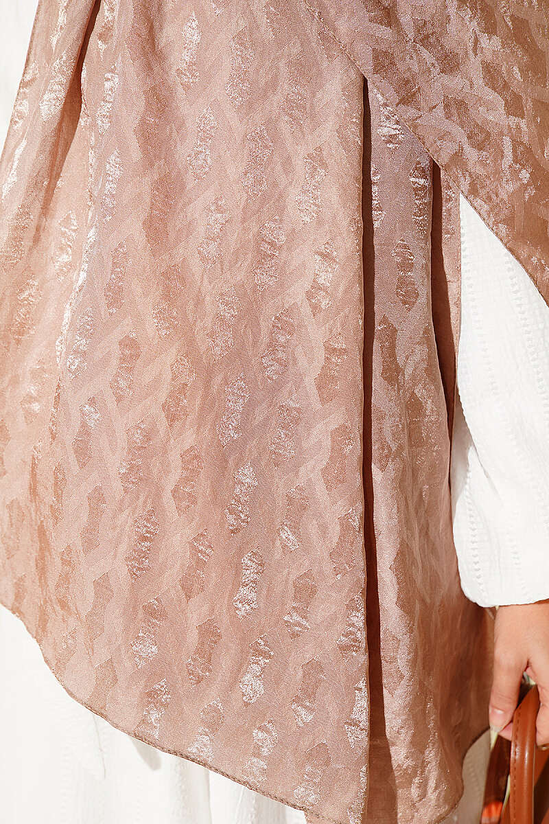 Embossed Jacquard Shawl - Latte