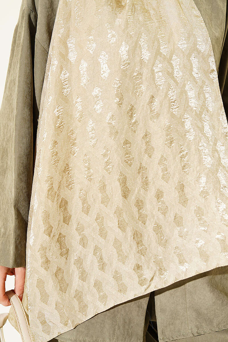 Embossed Jacquard Shawl - Dark Olive