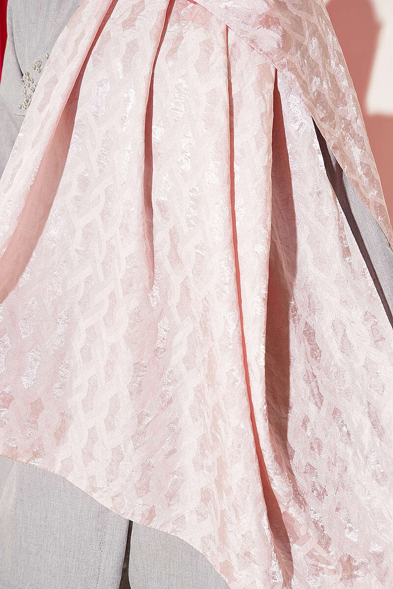 Embossed Jacquard Shawl - Powder