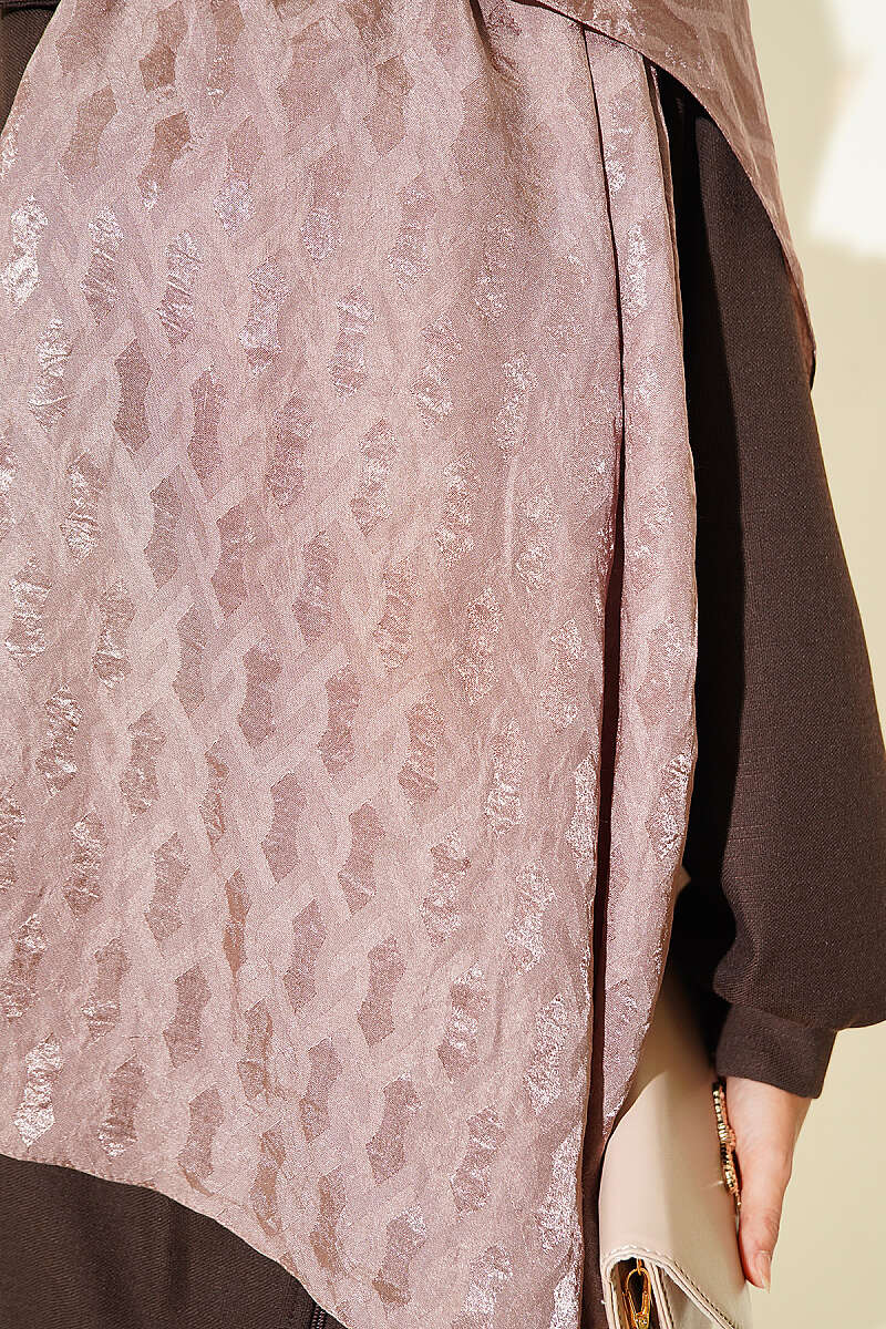 Embossed Jacquard Shawl - Mink