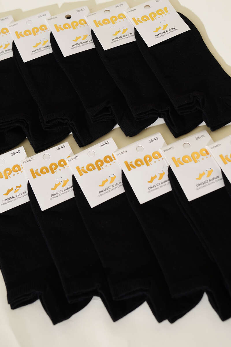 12-Pack Mixed Pattern Sneaker Socks - Black