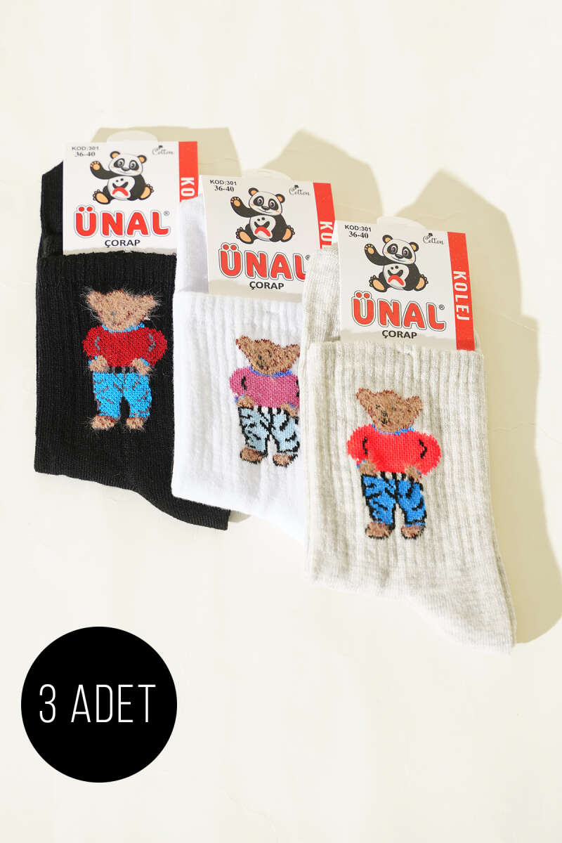 3-Pack Soft Figure Ankle Socks - Multicolour 2