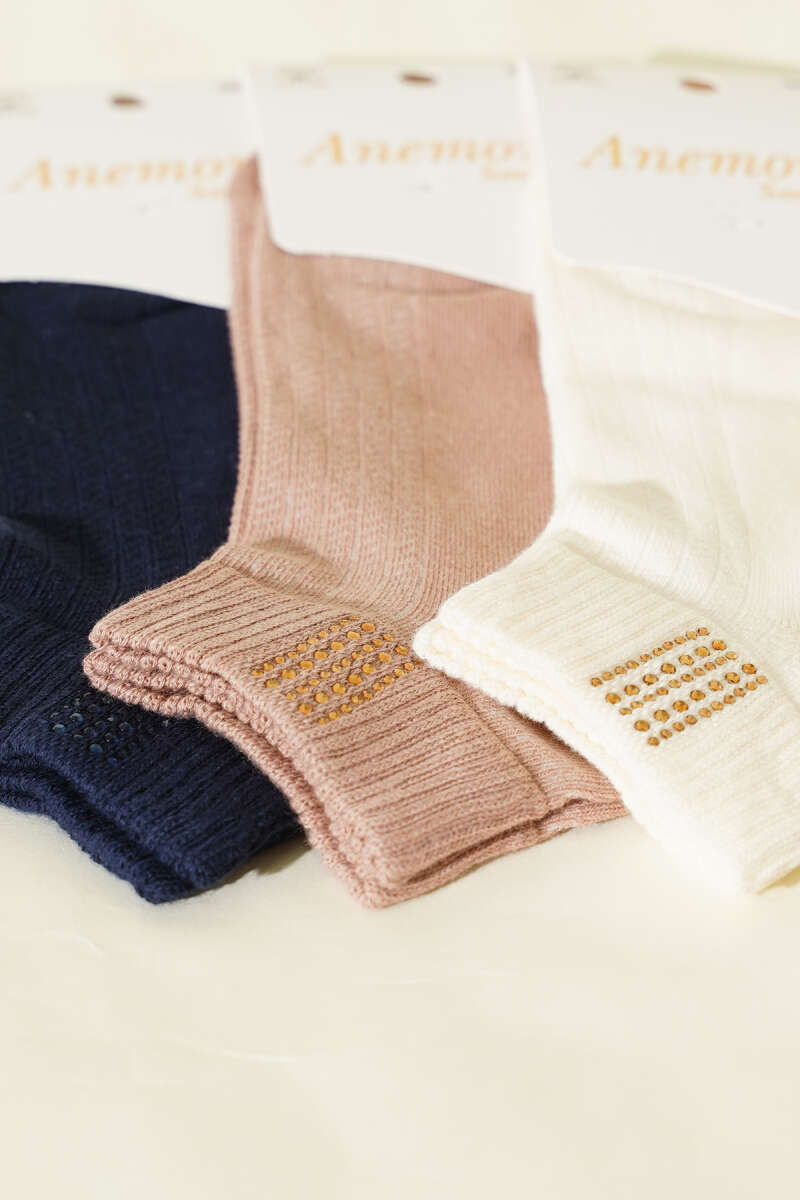 3-Pack Ankle Socks with Mini Stones - Multicolour 11