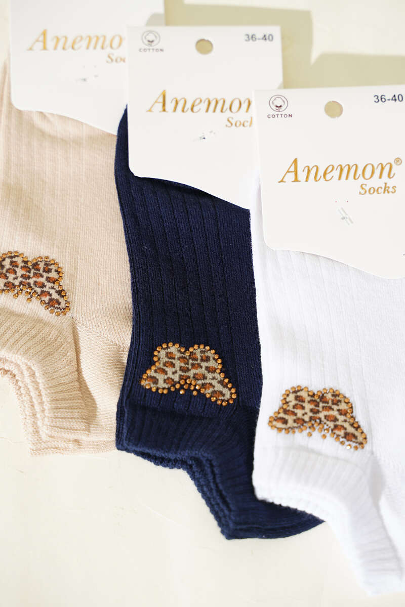 3-Pack Ankle Socks with Mini Stones - Multicolour 15