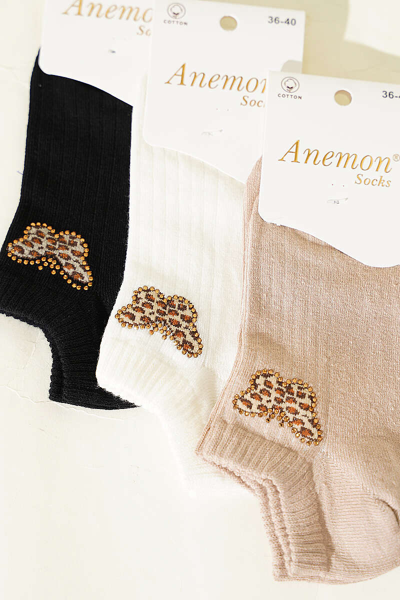 3-Pack Ankle Socks with Mini Stones - Multicolour 16
