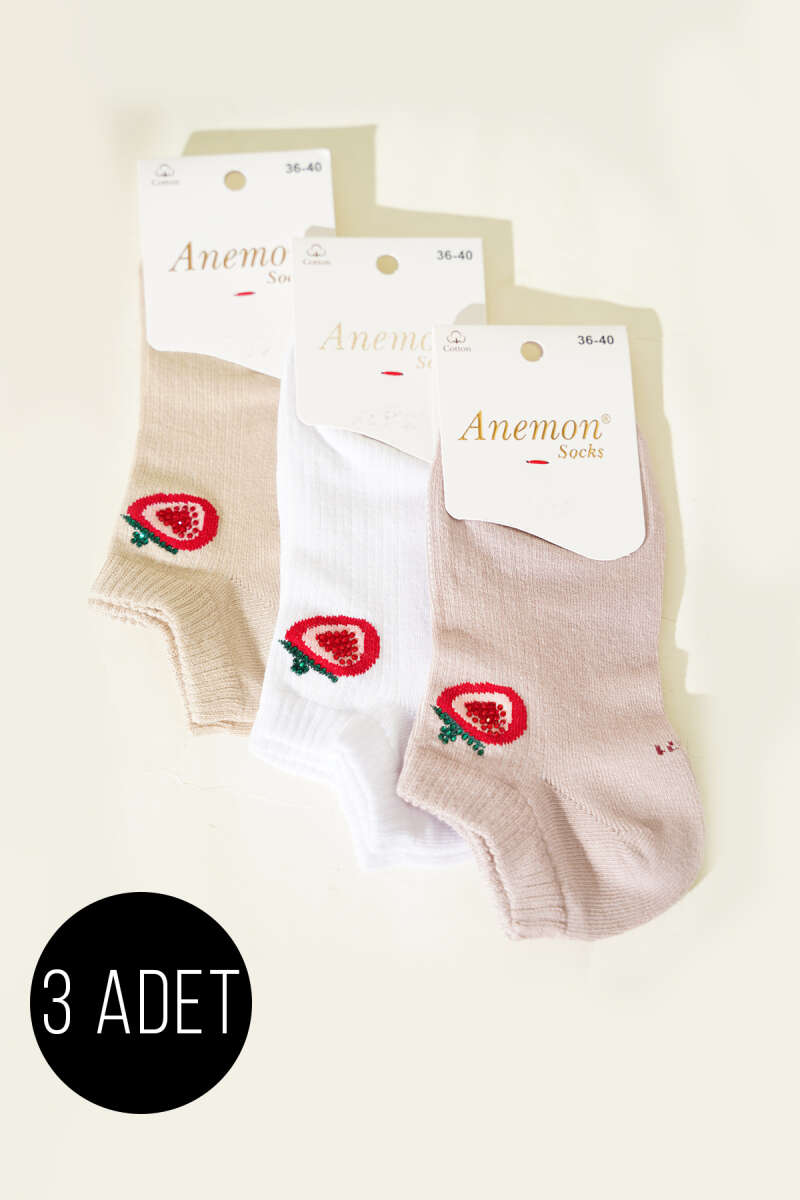 3-Pack Ankle Socks with Mini Stones - Multicolour 17