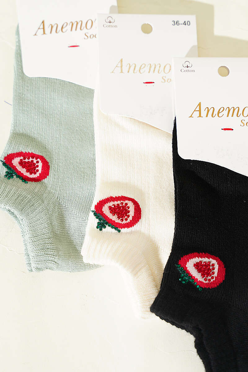 3-Pack Ankle Socks with Mini Stones - Multicolour 18