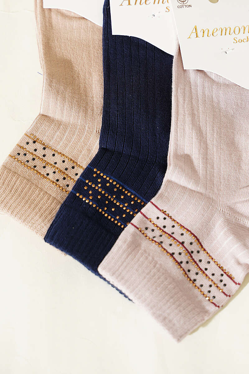 3-Pack Short Crew Socks with Stones - Multicolour 16