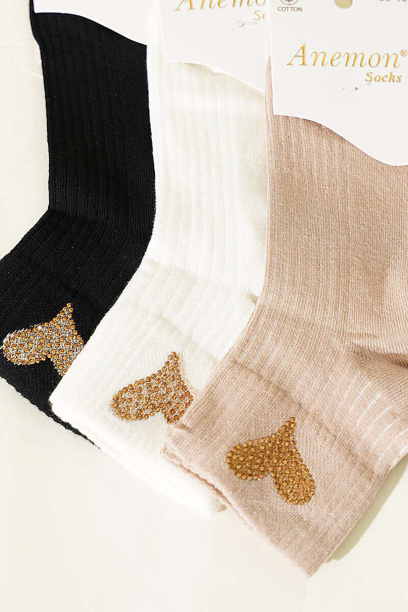 3-Pack Short Crew Socks with Stones - Multicolour 17