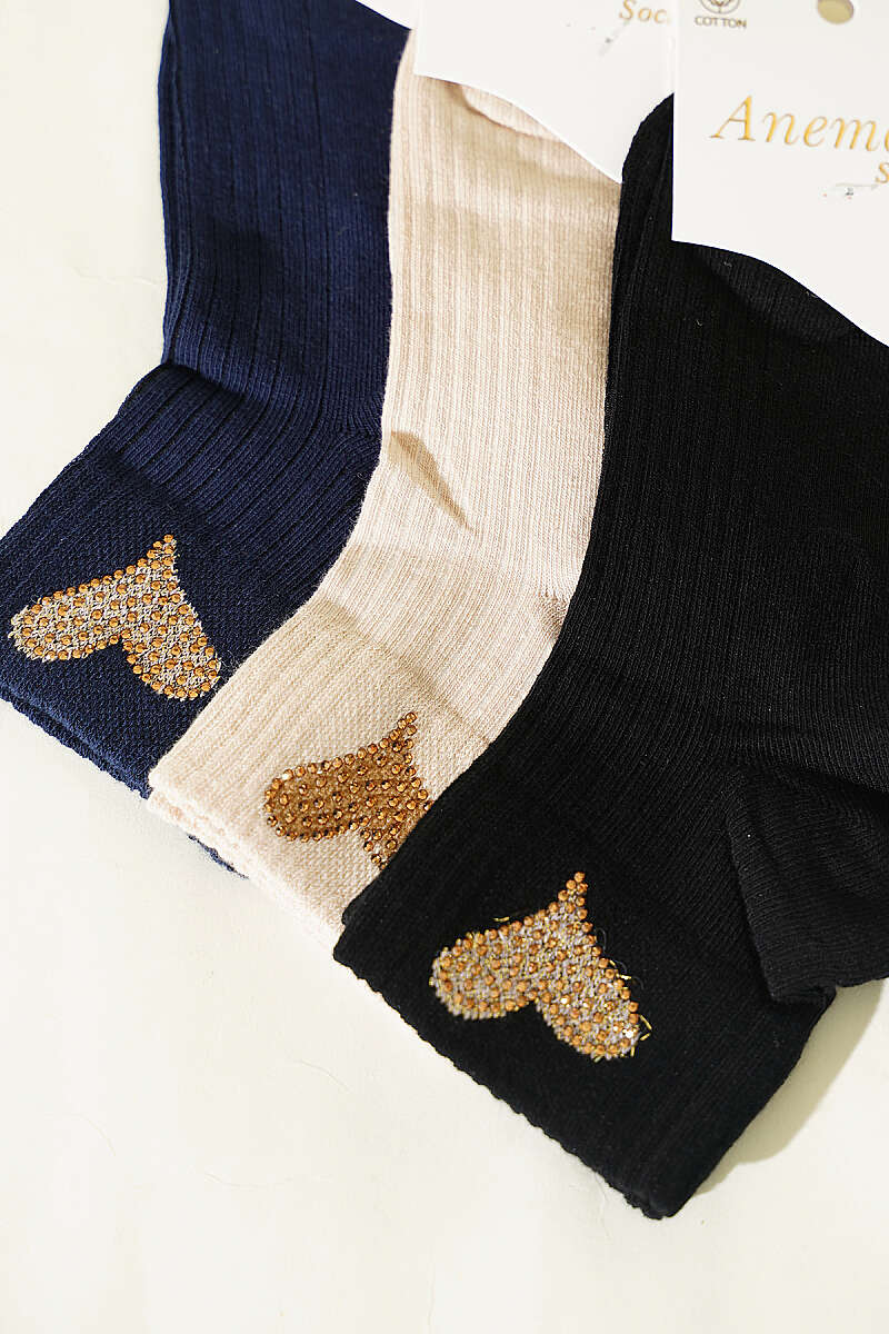 3-Pack Short Crew Socks with Stones - Multicolour 18