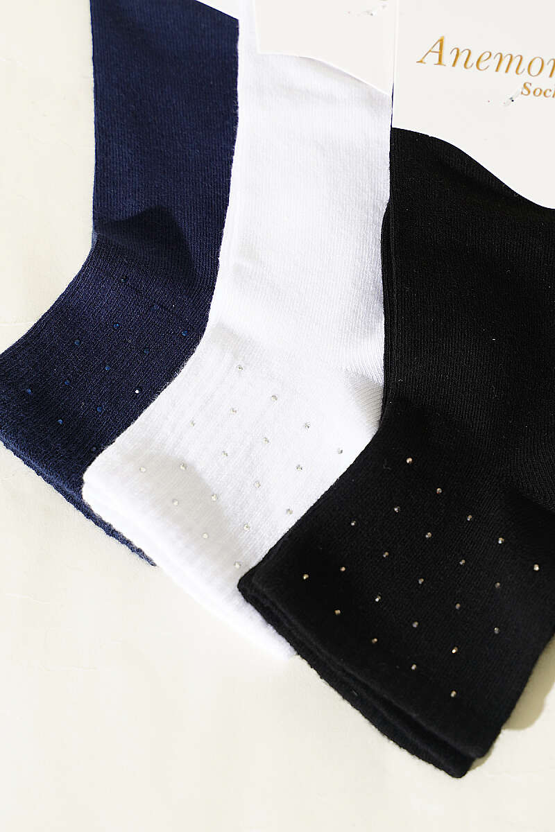 3-Pack Short Crew Socks with Stones - Multicolour 19