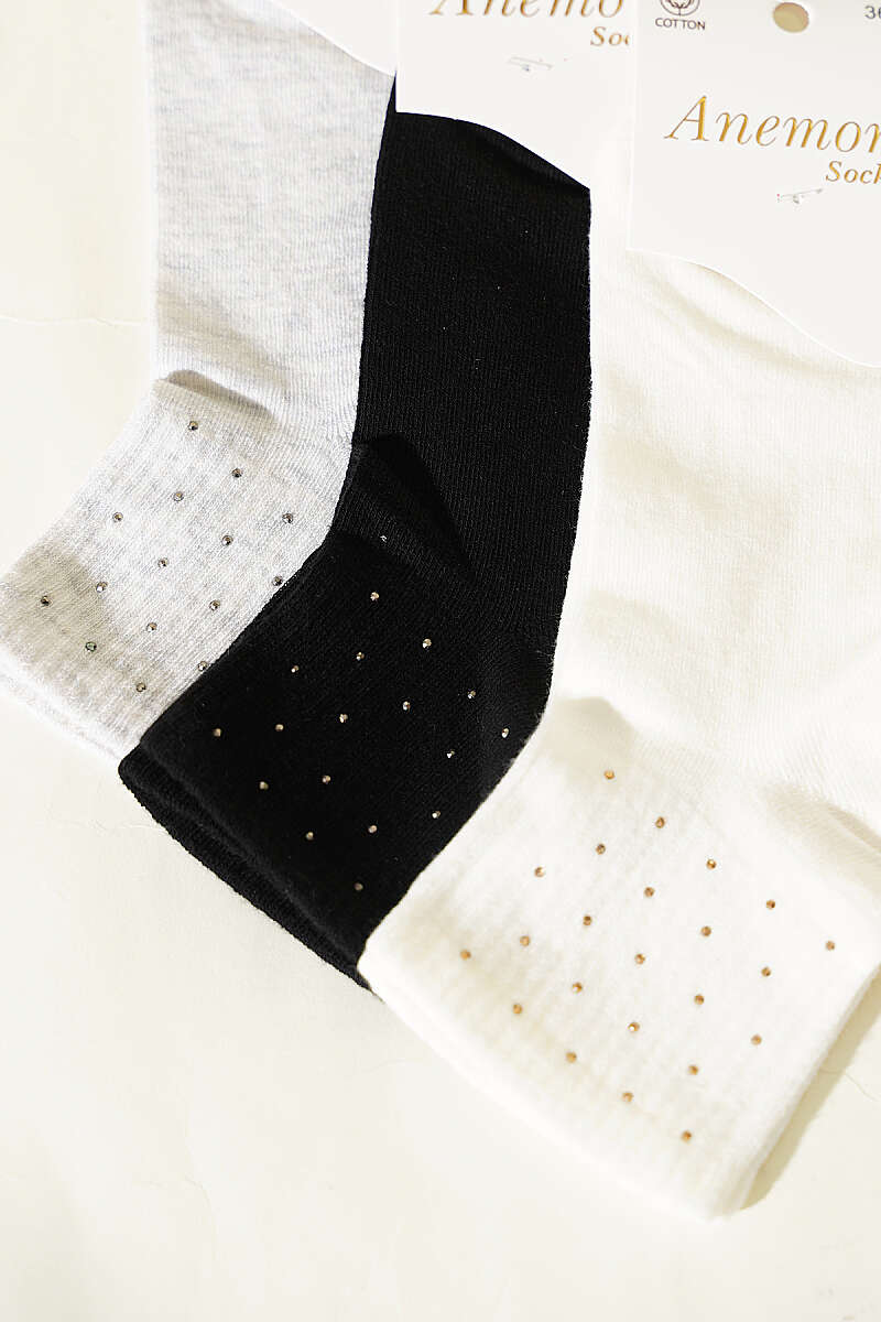3-Pack Short Crew Socks with Stones - Multicolour 20