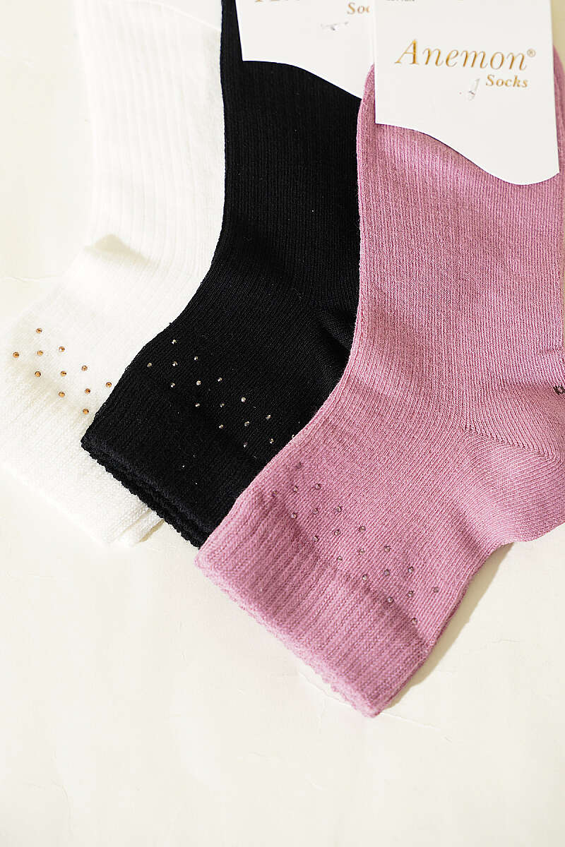 3-Pack Short Crew Socks with Stones - Multicolour 24