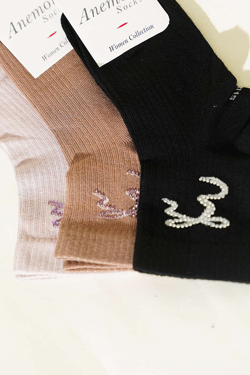 3-Pack Short Crew Socks with Stones - Multicolour 26