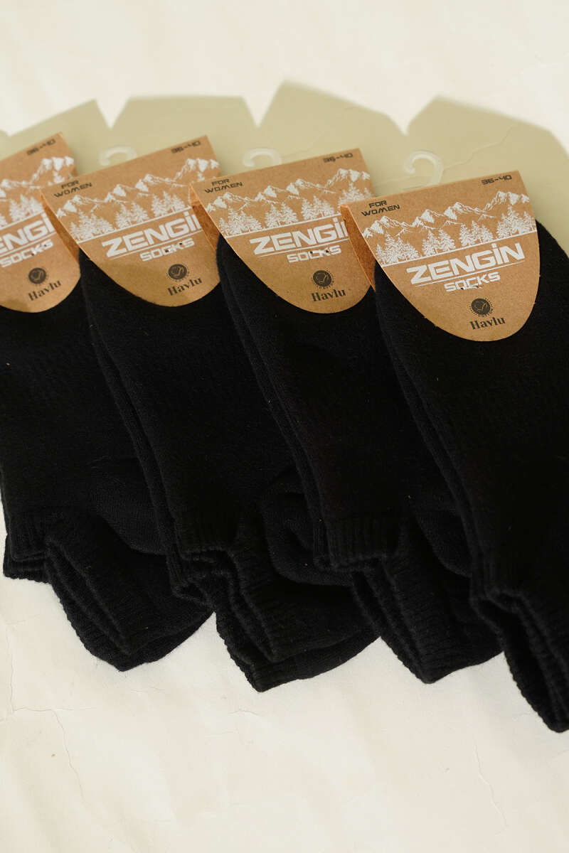 4-Pack Terry Sneaker Socks - Black
