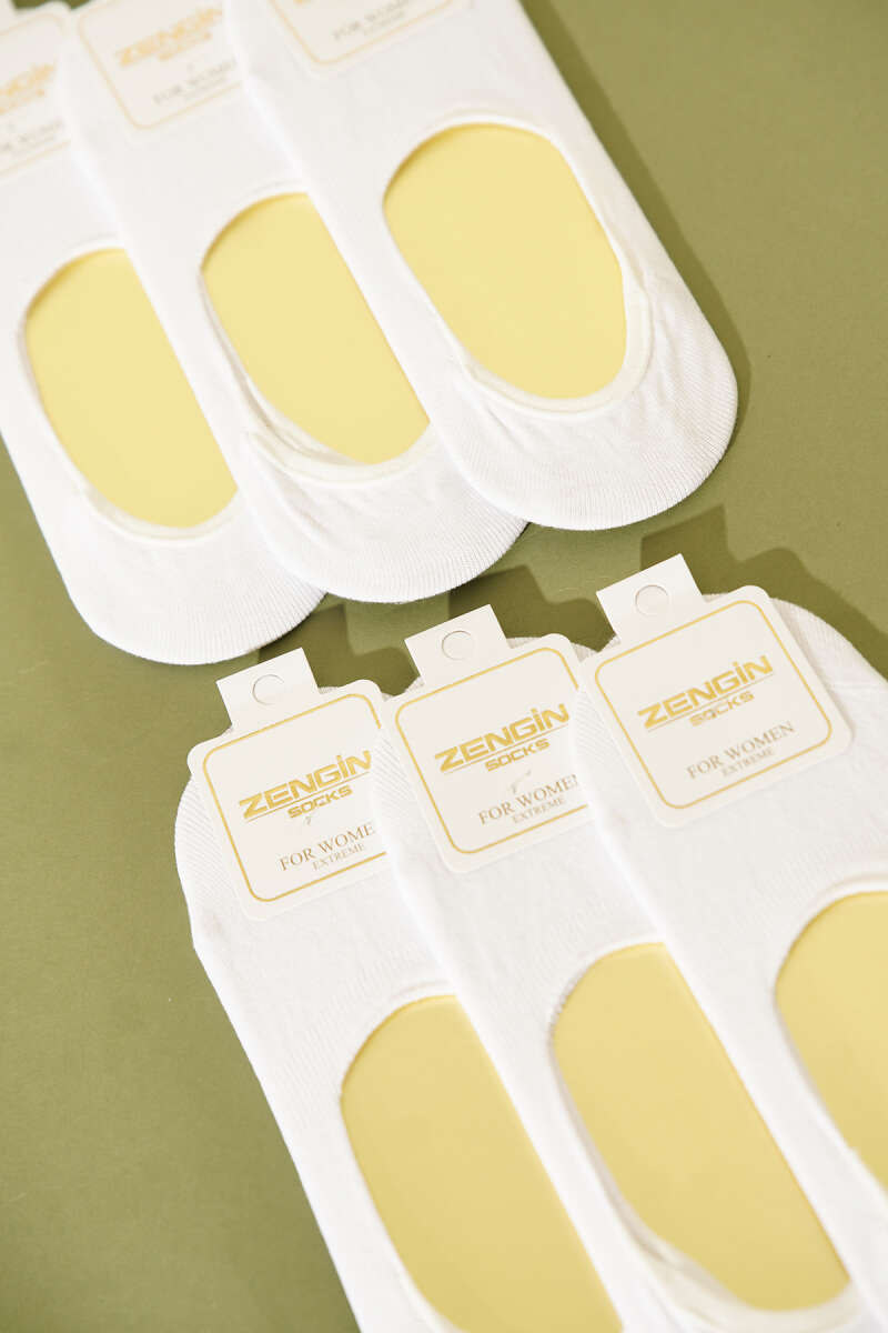 6-Pack Cotton Jersey No-Show Socks - White