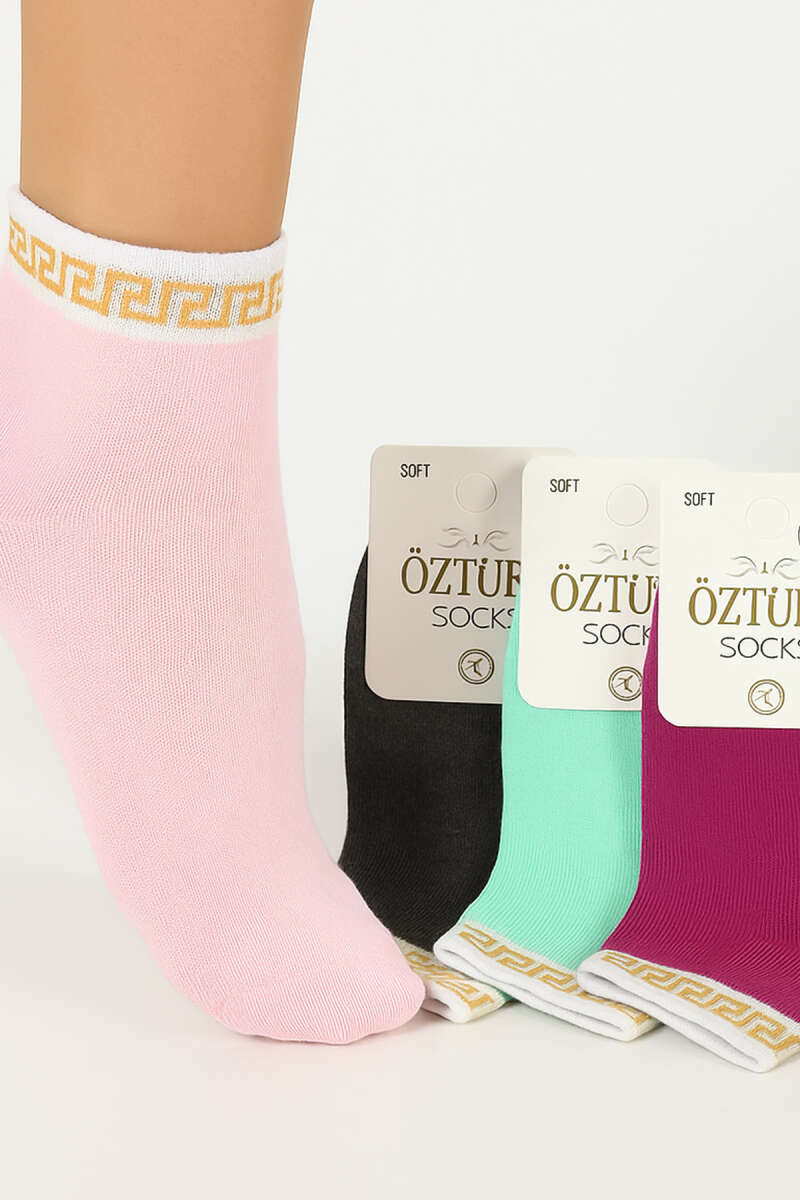 4-Pack Patterned Terry Ankle Socks - Multicolour 6