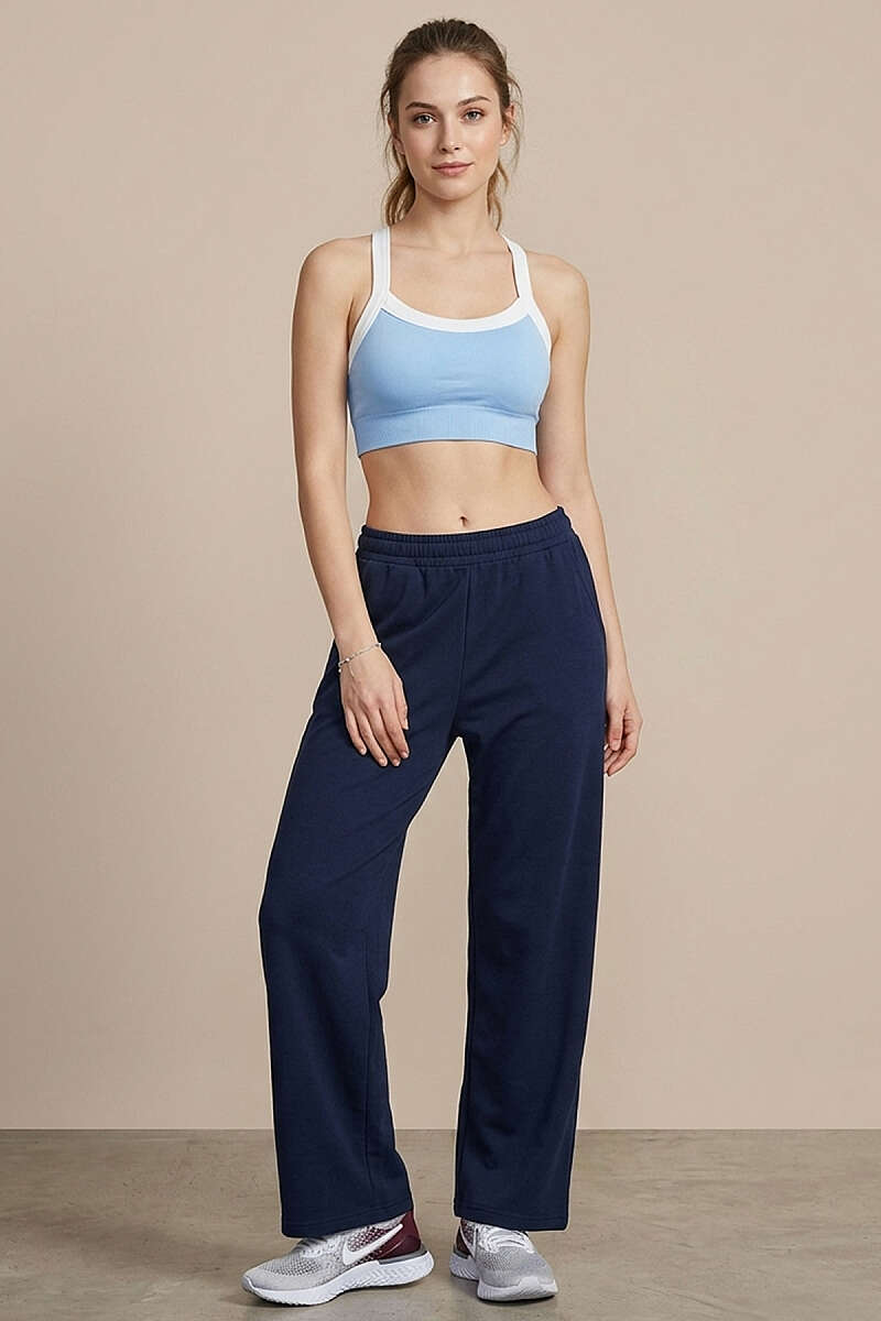 Strappy Bustier with Wide Piping - Ice Blue