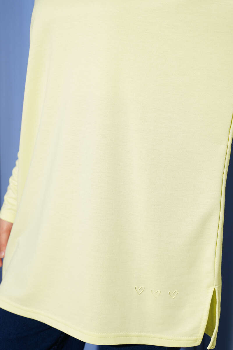 Basic Tunic with Heart Detail - Yellow