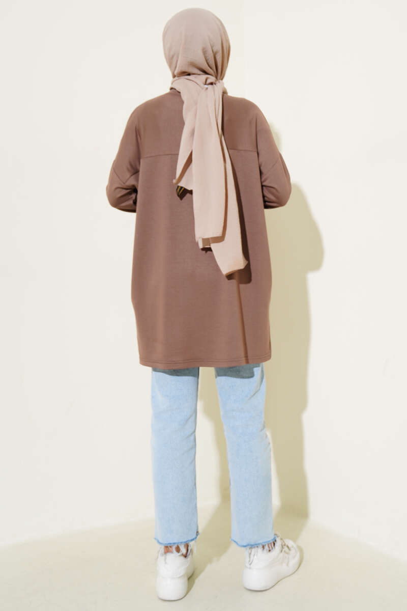 Basic Tunic with Heart Detail - Mink