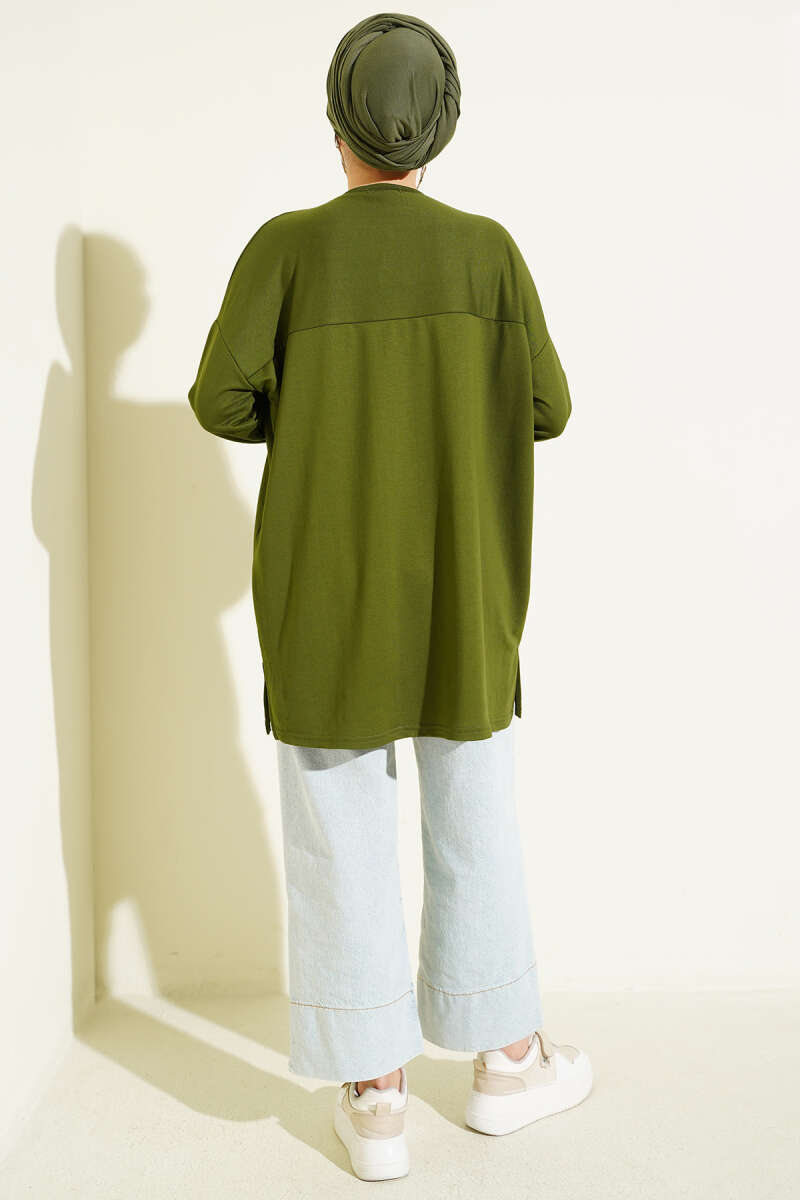 Basic Tunic with Heart Detail - Green