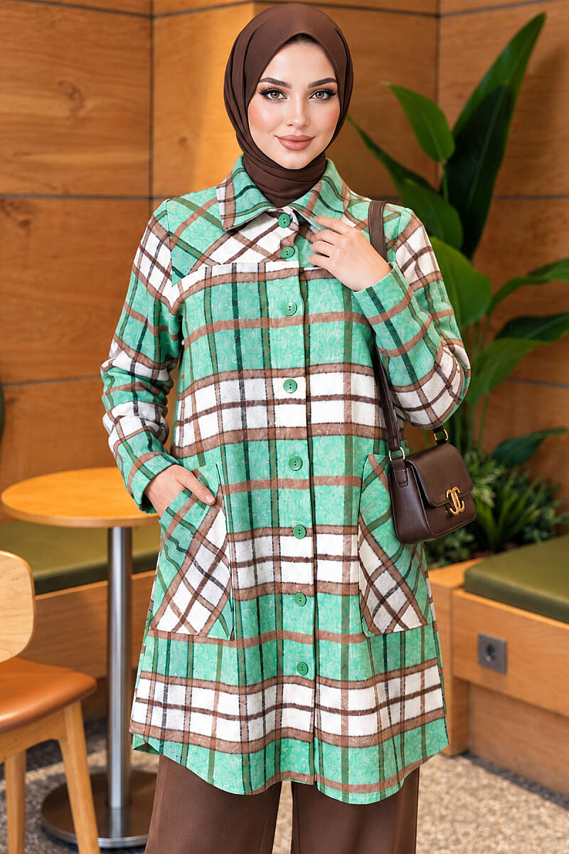 Lumberjack Shirt with Kangaroo Pocket - Green