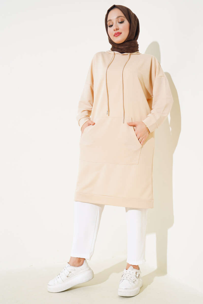 Kangaroo Pocket Tunic - Beige