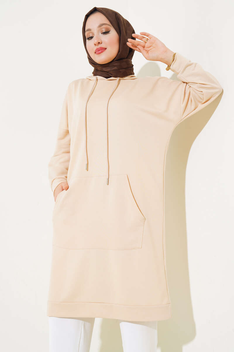 Kangaroo Pocket Tunic - Beige