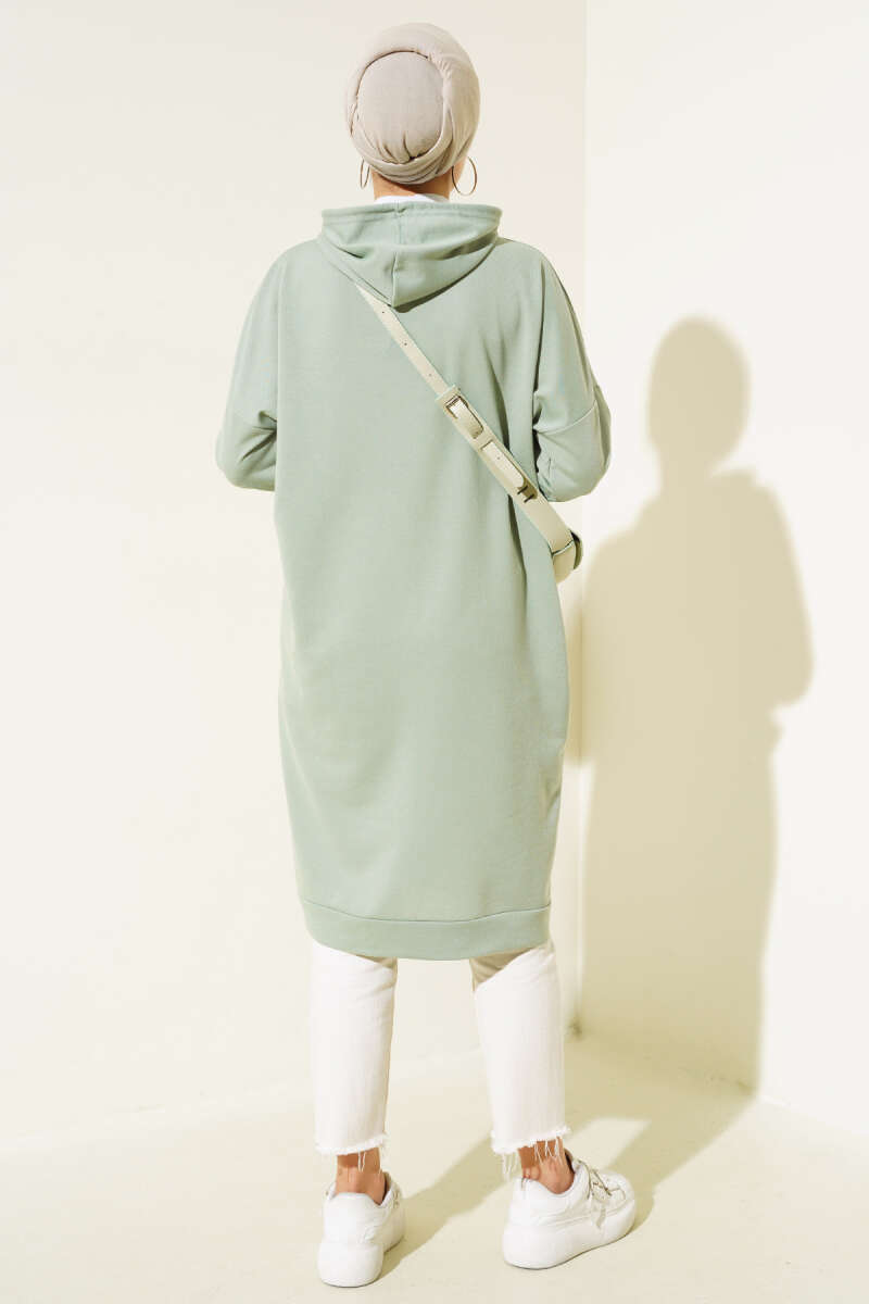 Kangaroo Pocket Tunic - Almond Green