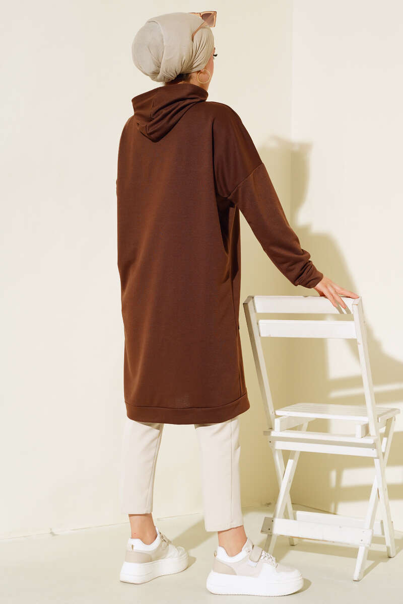 Kangaroo Pocket Tunic - Brown
