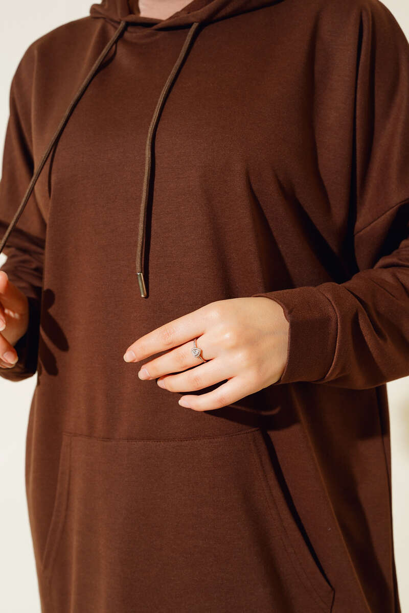 Kangaroo Pocket Tunic - Brown