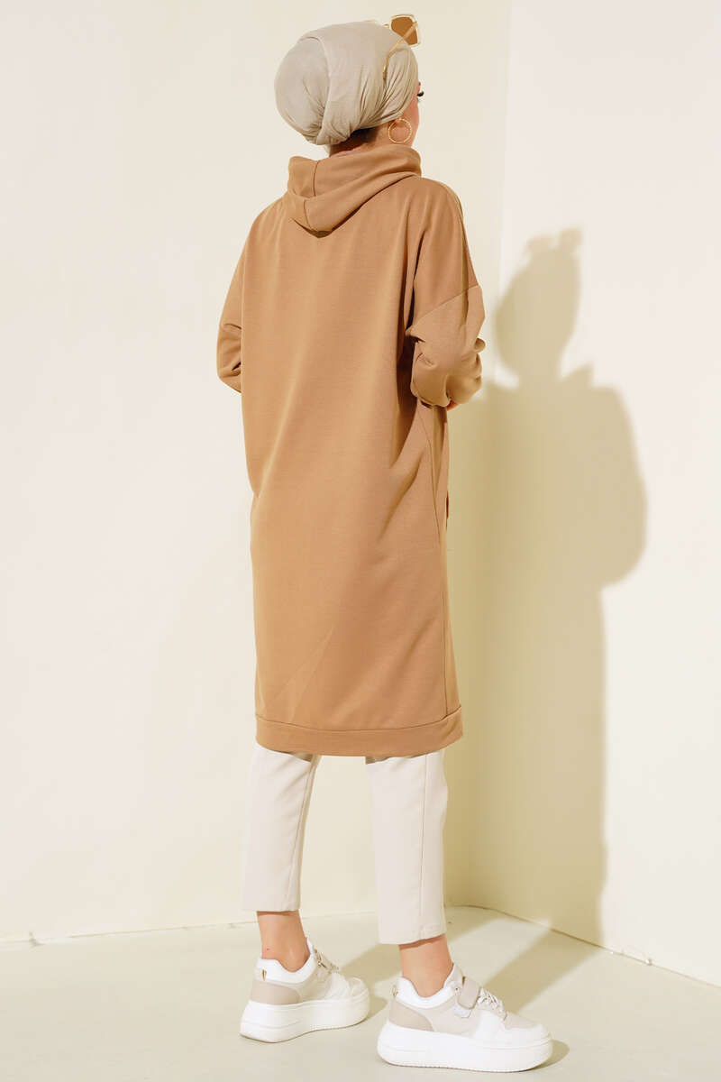 Kangaroo Pocket Tunic - Latte
