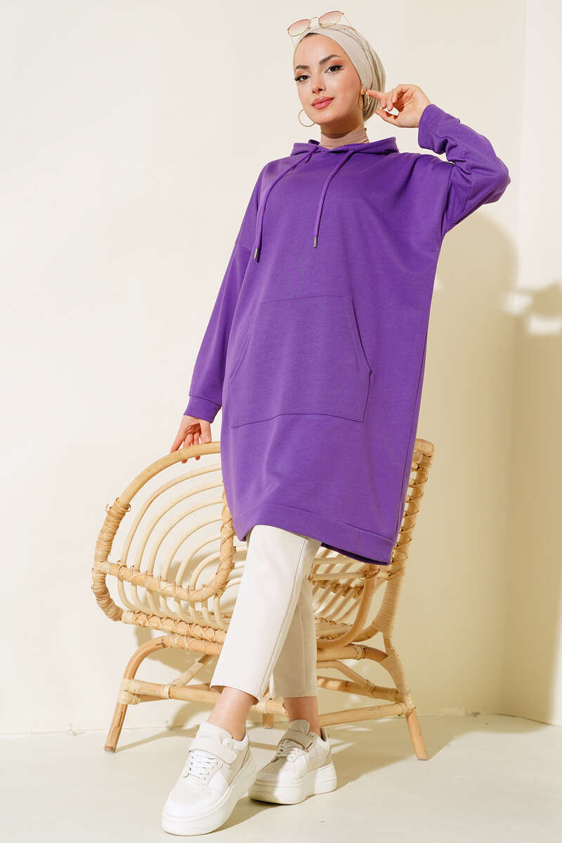 Kangaroo Pocket Tunic - Purple