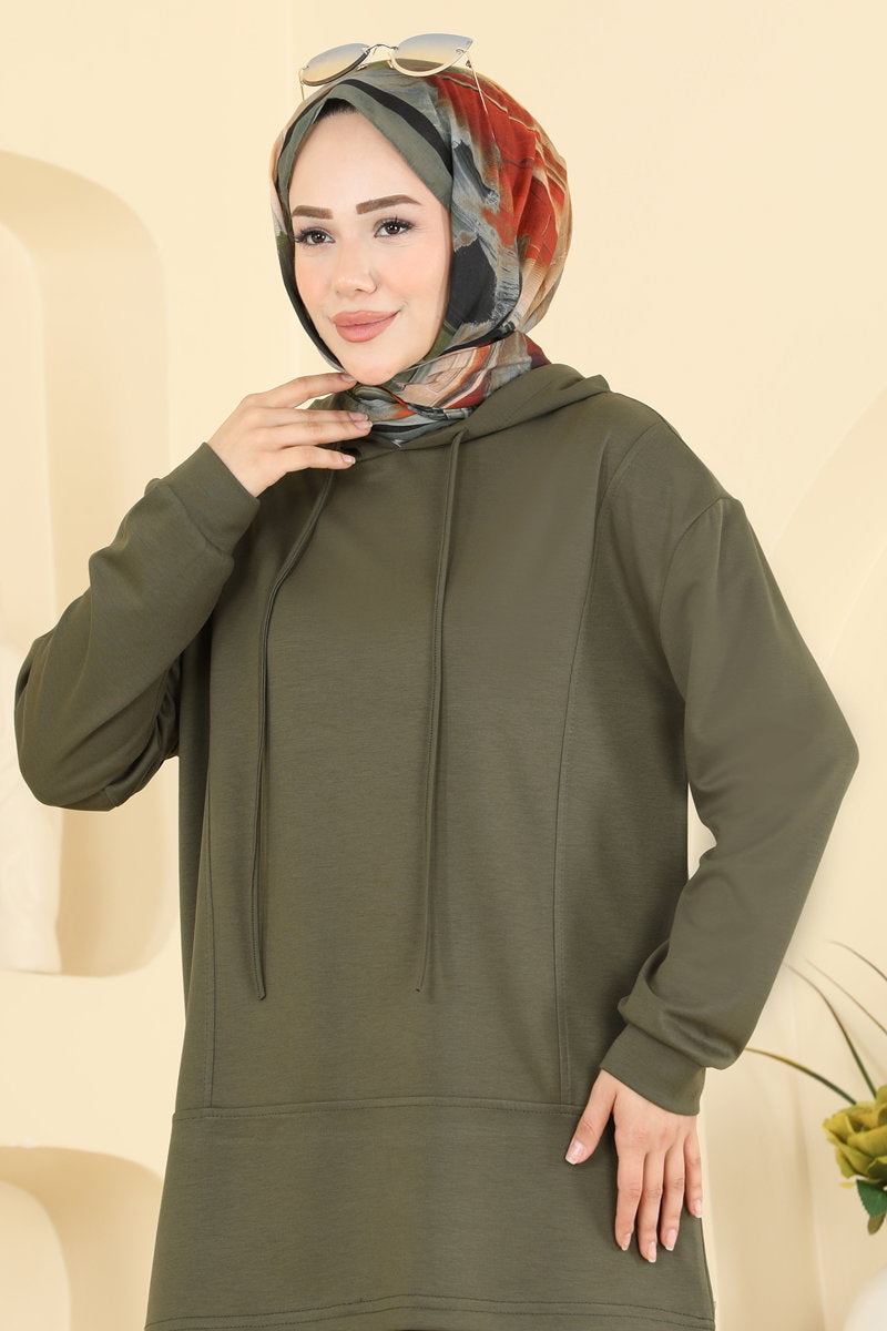 Hooded Modal Two-Piece Set - Khaki