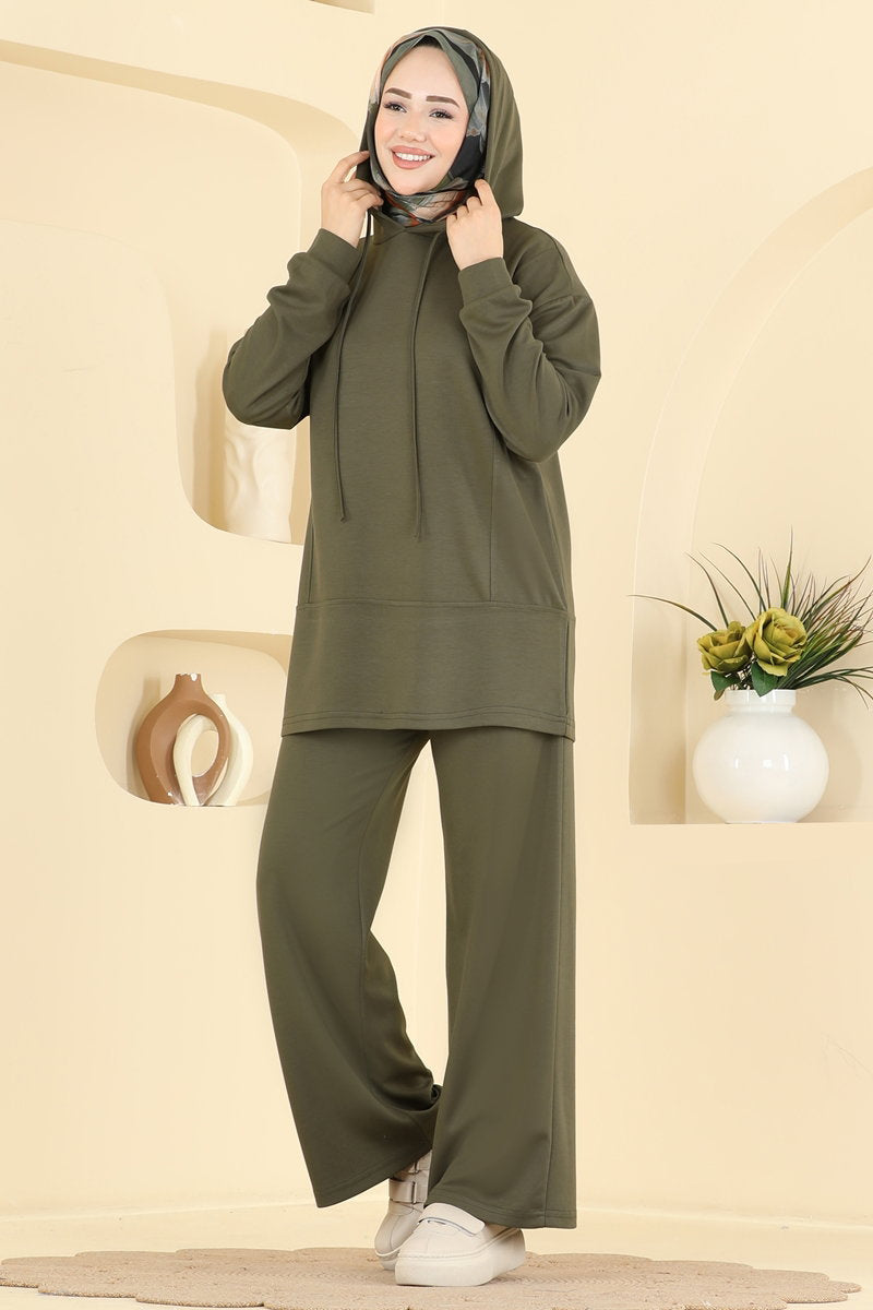 Hooded Modal Two-Piece Set - Khaki