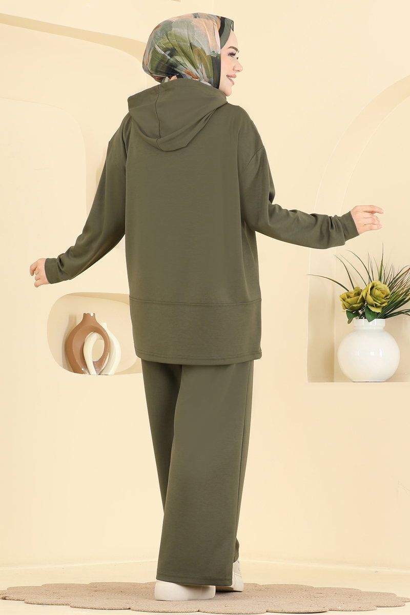 Hooded Modal Two-Piece Set - Khaki