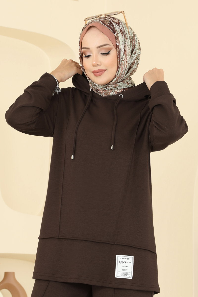 Modal Set with Hood Detail - Brown