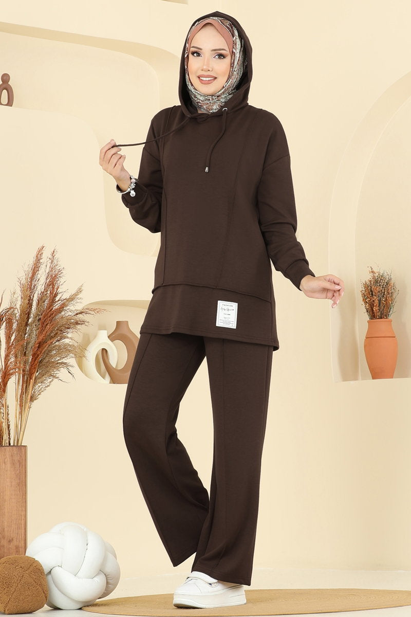 Modal Set with Hood Detail - Brown